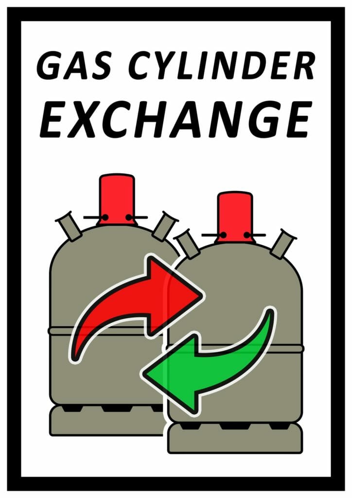 Logo Gasflaschen tauschen mit Pfeilen