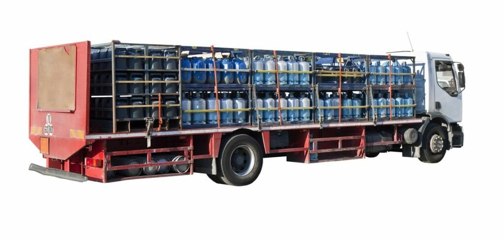Gasflaschenlieferung per LKW